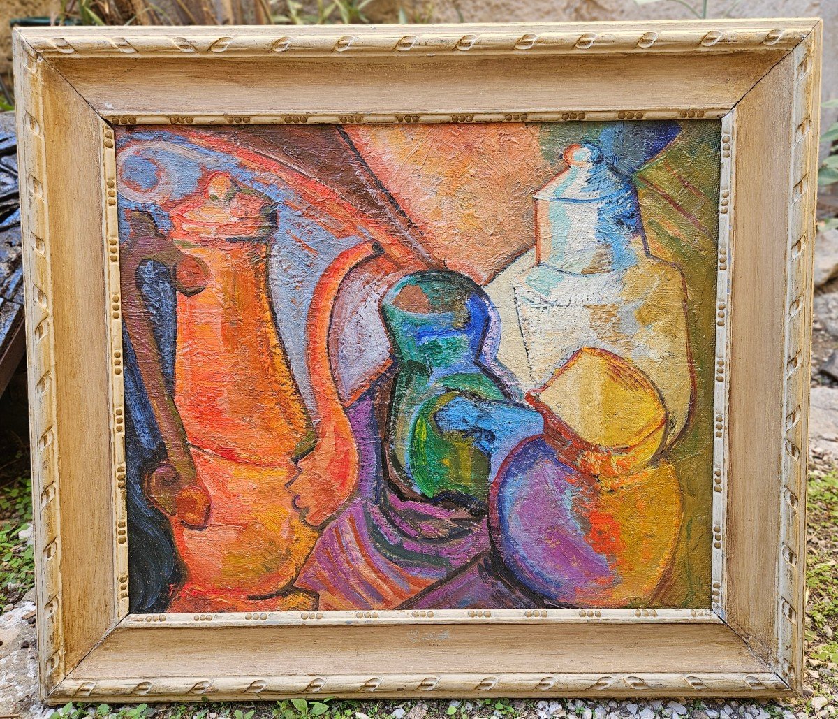 Cubist Composition By François Lombardi 1925-1996-photo-2