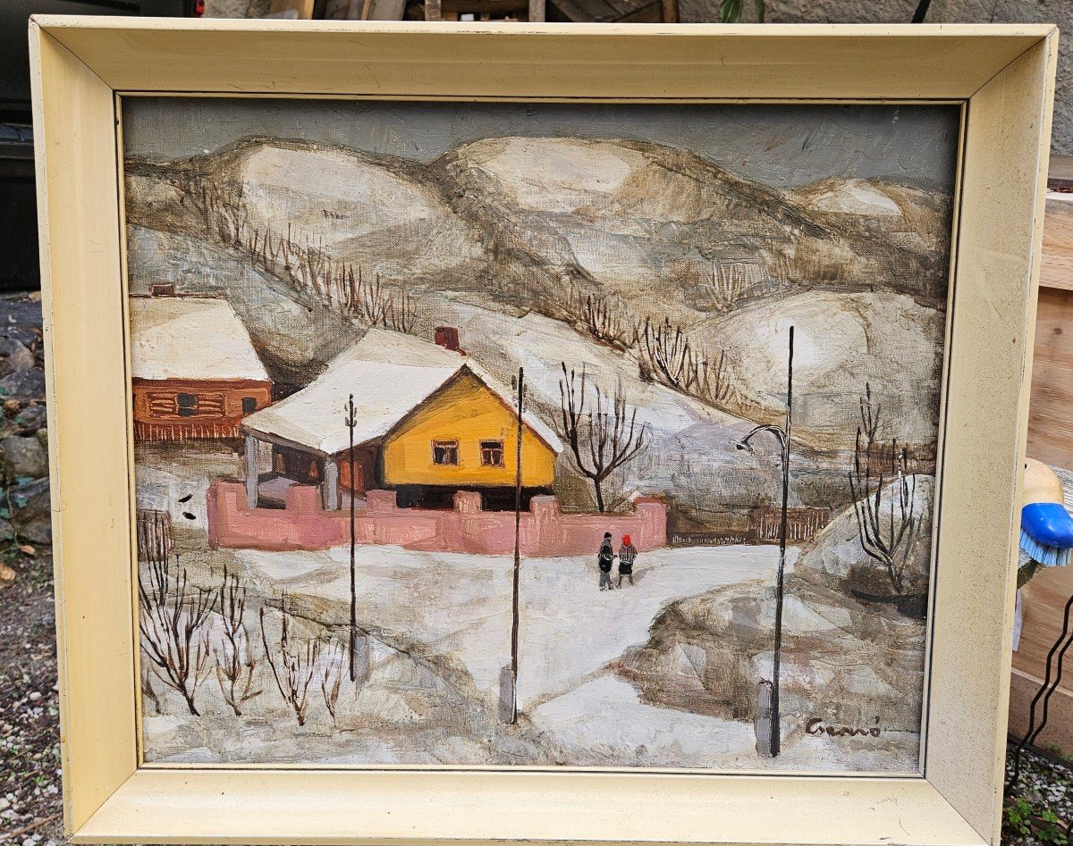 Hungarian Snow Landscape By Judit Cserno 1925-2000-photo-1