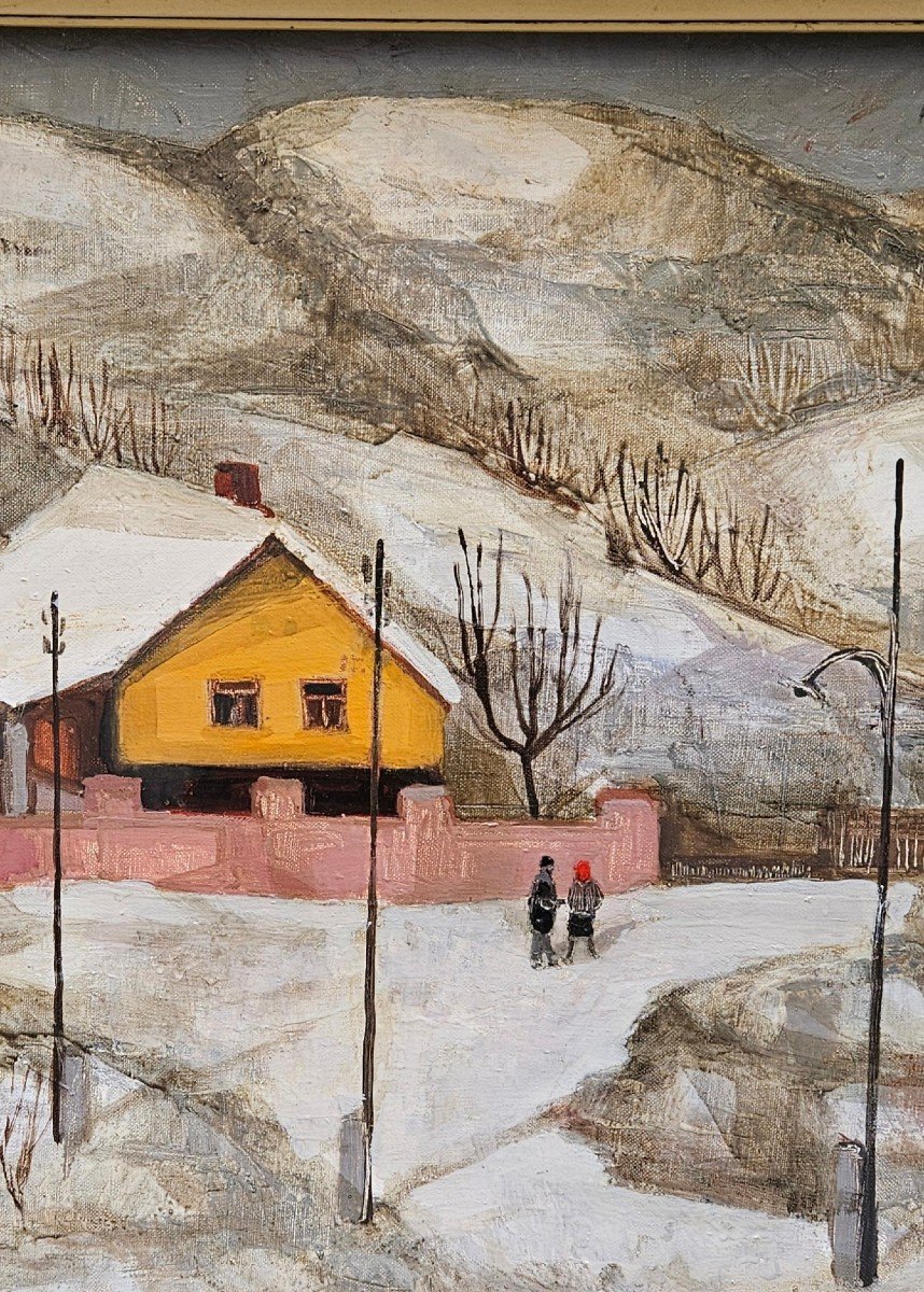 Hungarian Snow Landscape By Judit Cserno 1925-2000-photo-6