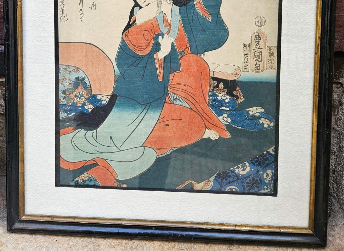 Pair Of Signed Prints By Kunisada 1 Utagawa 1786-1865-photo-6