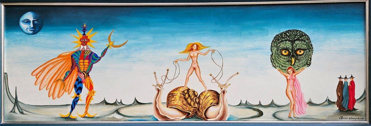 Surrealist Composition By Avon Campana 1927-2024