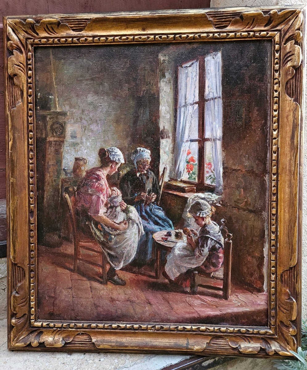 Intérieur Paysan Par Max Silbert 1871 - ?