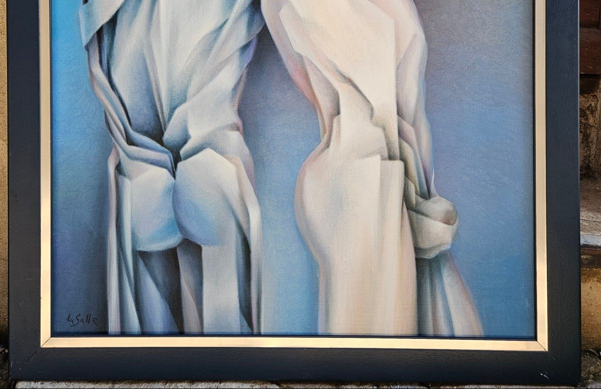 2 Draped Figures By Charles Louis Lasalle Born In 1938-photo-3