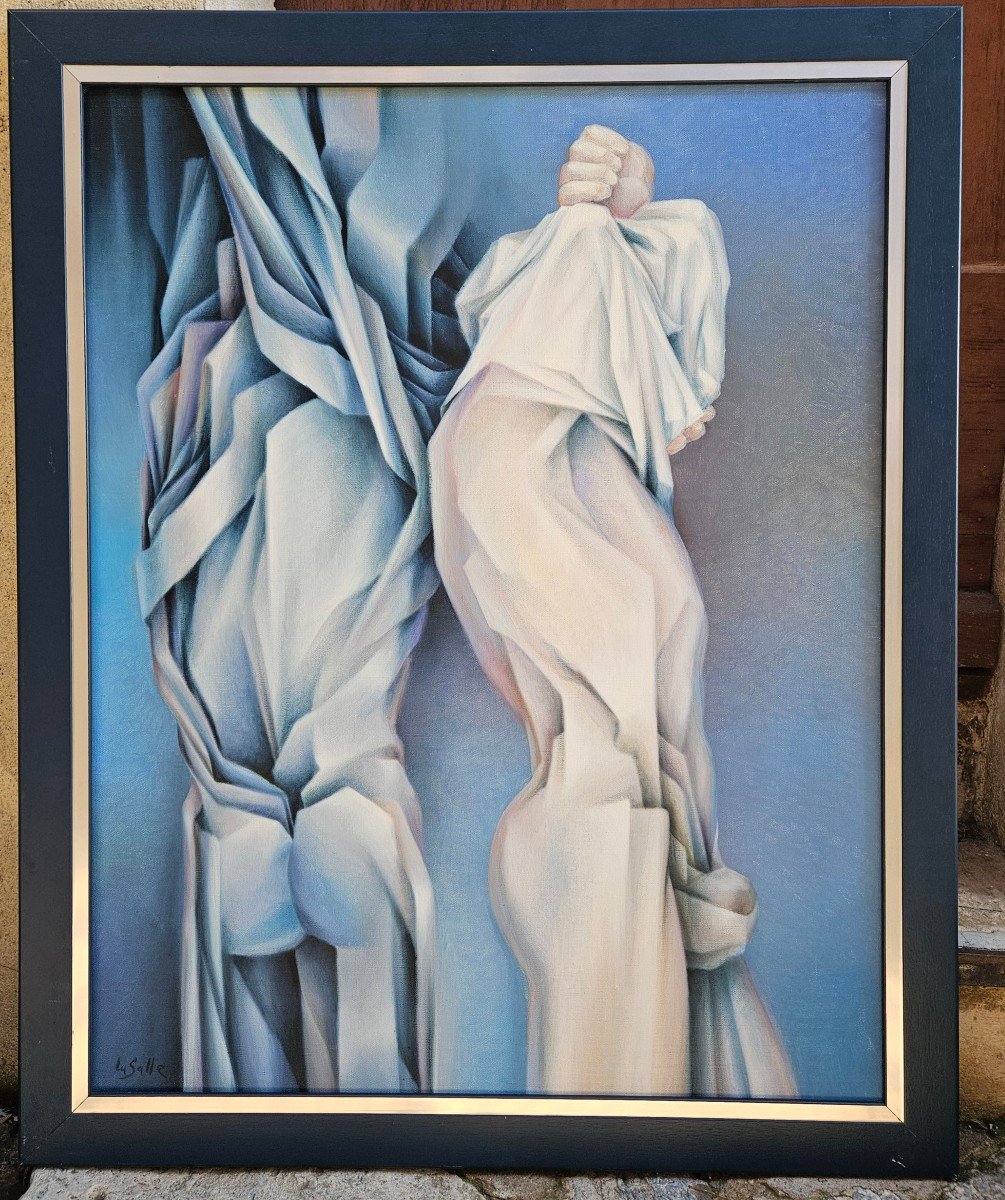 2 Draped Figures By Charles Louis Lasalle Born In 1938