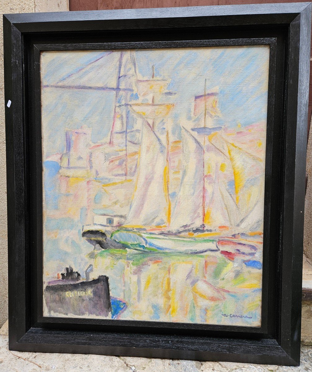 Le Port De Marseille  Vers 1910  Par Augustin Carrera 1878-1952