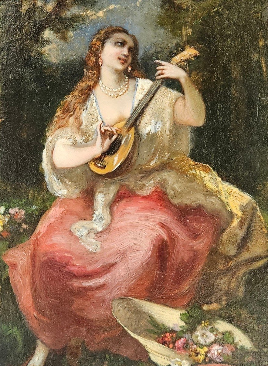 La Musicienne Par Narcisse Diaz De La Pena 1807-1876-photo-6