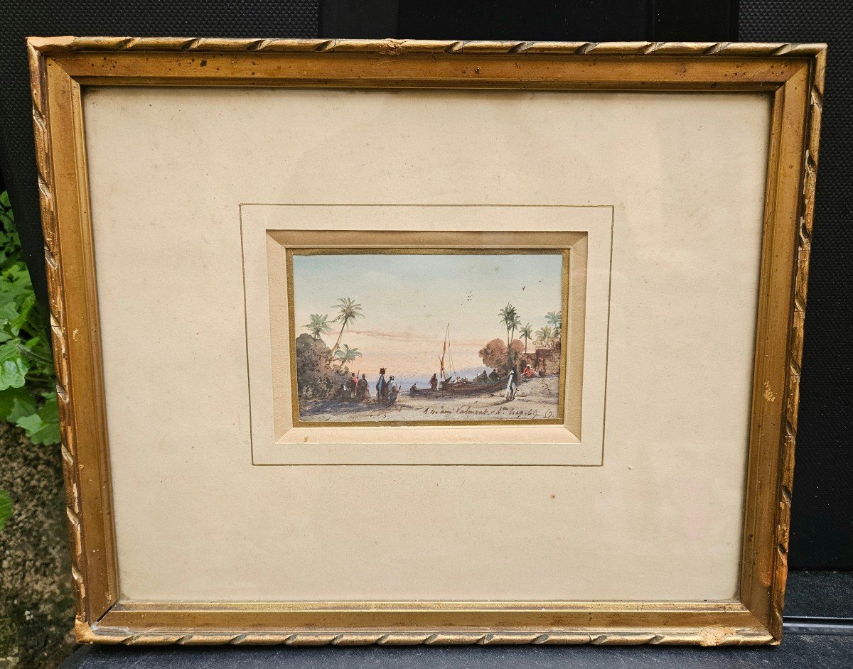 Aquarelle Orientaliste d'Amable Crapelet 1822-1867-photo-2