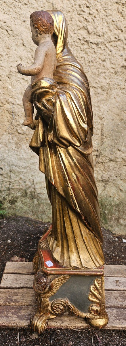 La Vierge Et l'Enfant Jésus, Statue Provençale Du XVIIIème Siècle-photo-2