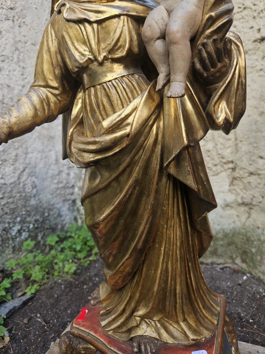 La Vierge Et l'Enfant Jésus, Statue Provençale Du XVIIIème Siècle-photo-6