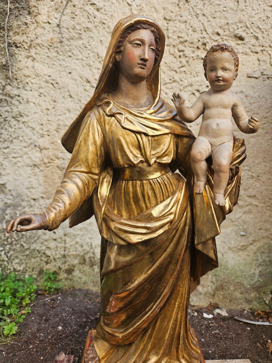 La Vierge Et l'Enfant Jésus, Statue Provençale Du XVIIIème Siècle-photo-7