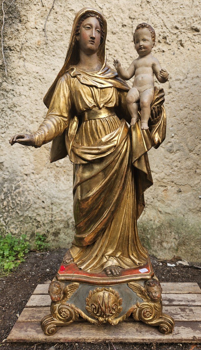 La Vierge Et l'Enfant Jésus, Statue Provençale Du XVIIIème Siècle