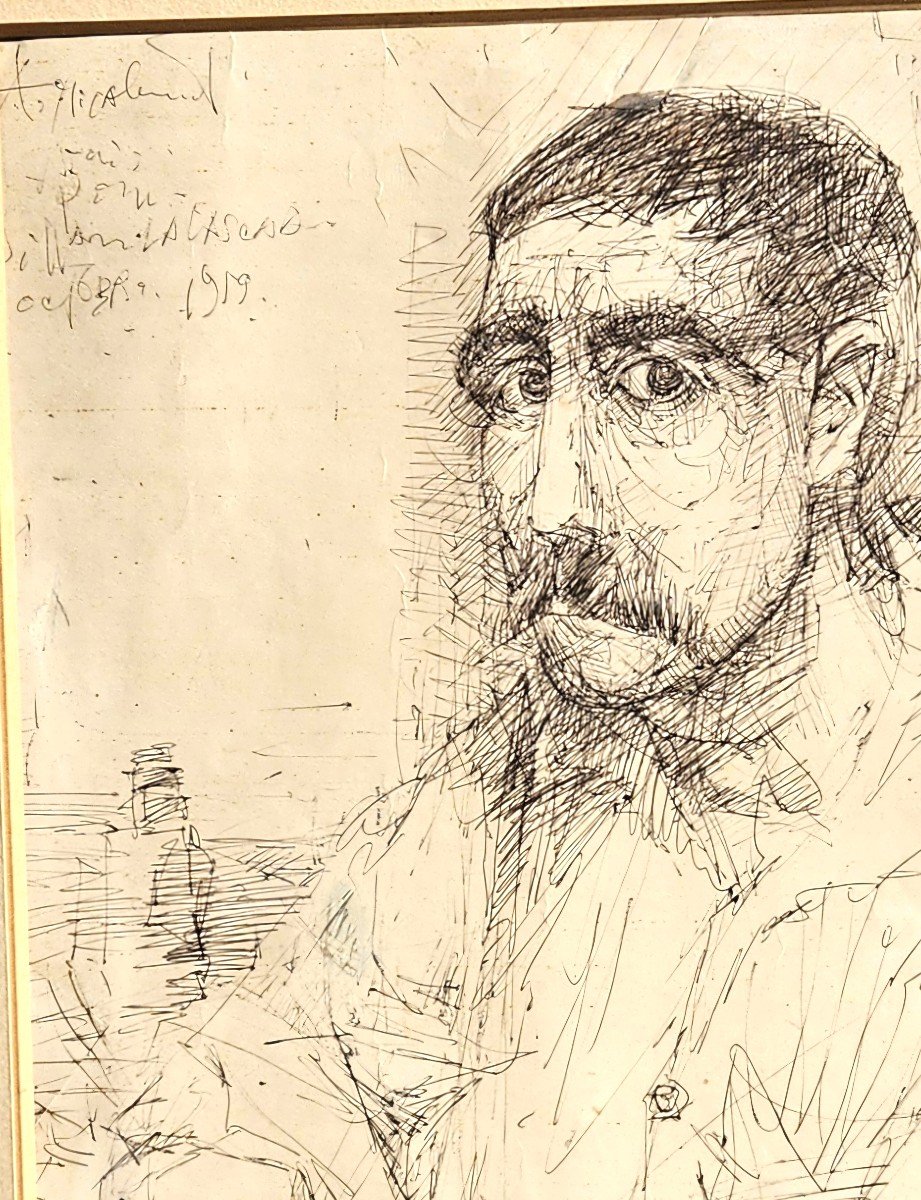 Portrait à l'Encre Par Louis Pons 1927-2021-photo-5