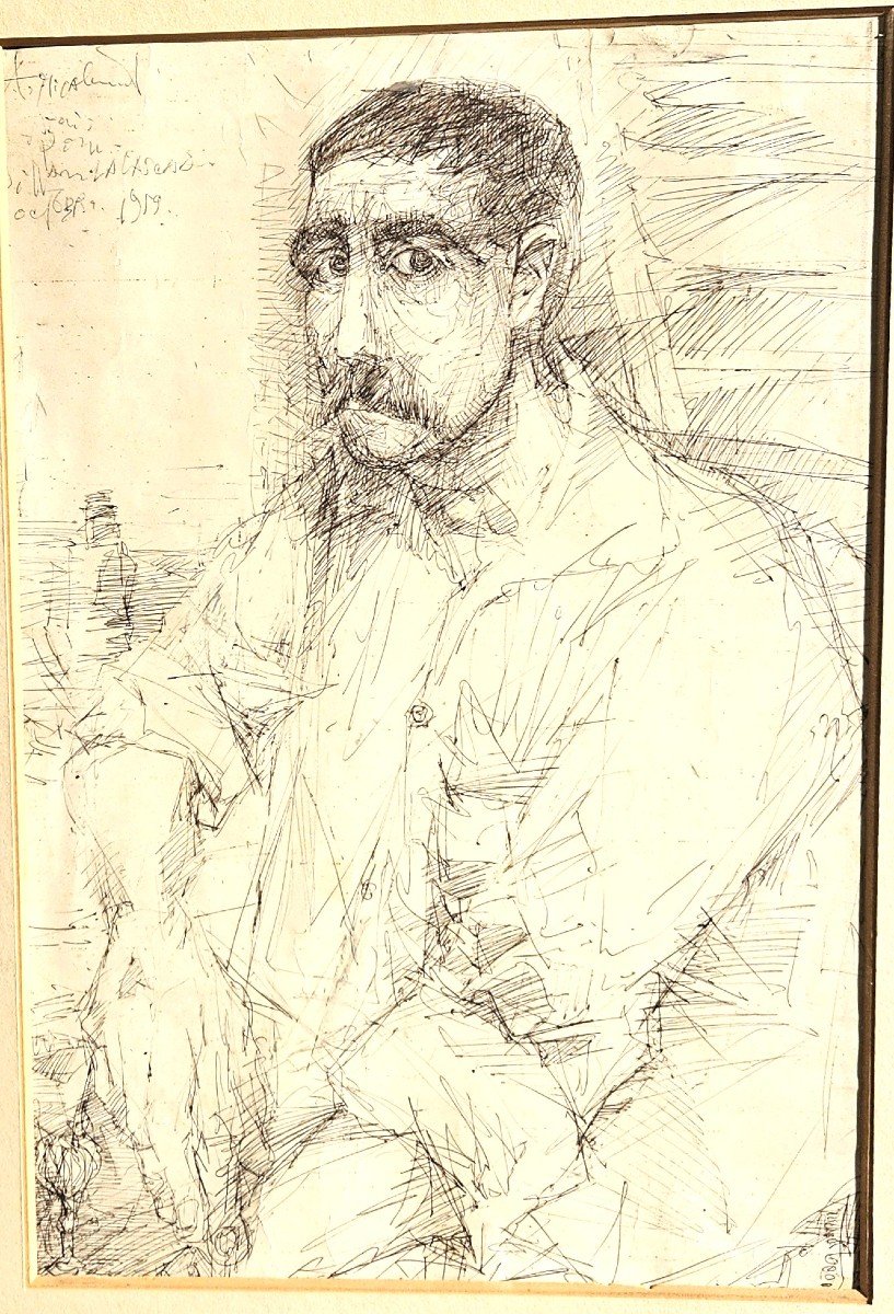 Portrait à l'Encre Par Louis Pons 1927-2021