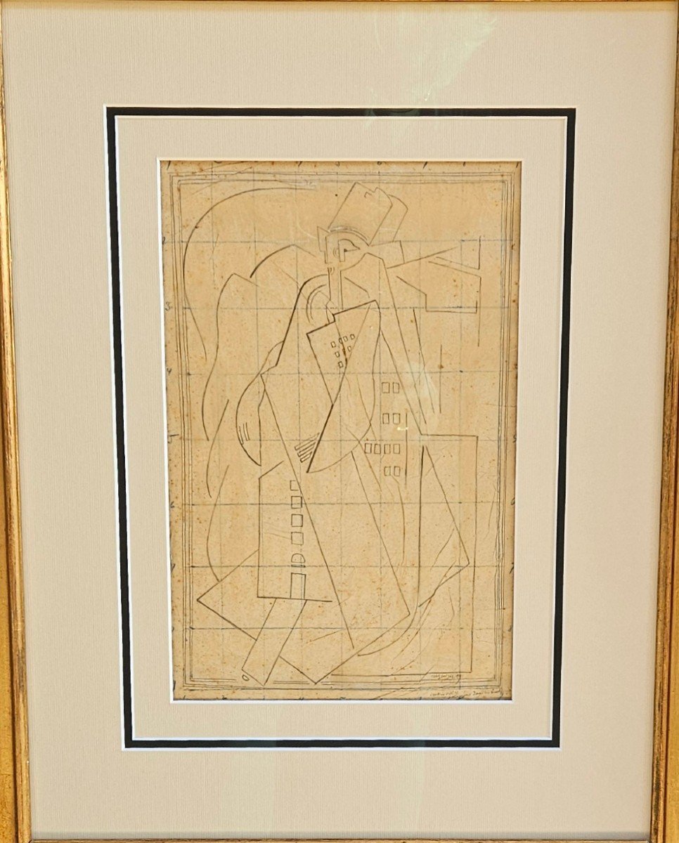 Cubist Drawing 1919 By Albert Gleizes 1881-1953-photo-6