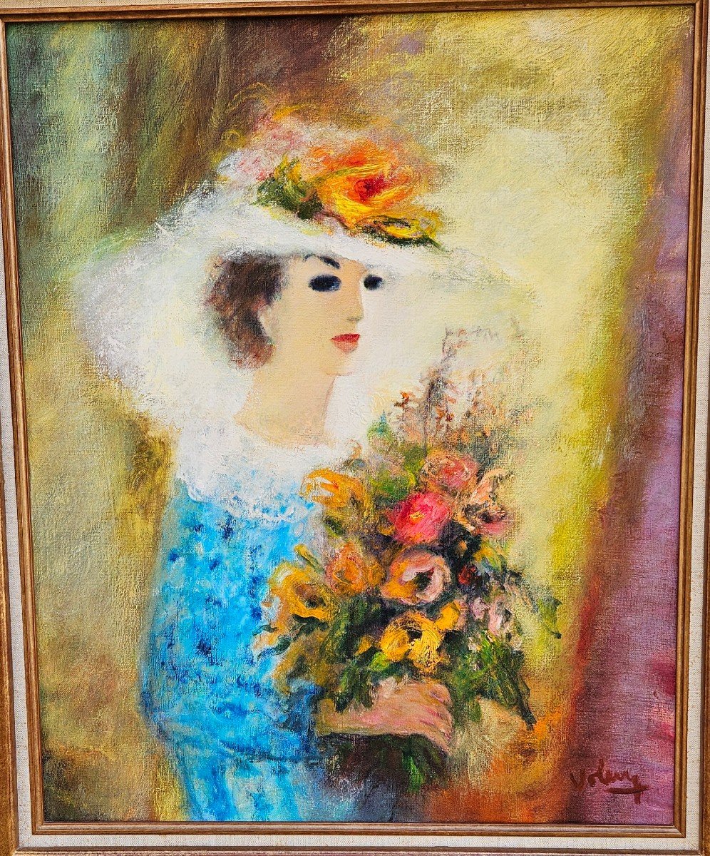 Young Woman With Bouquet 1989 By Jean Volang 1921-2005-photo-2