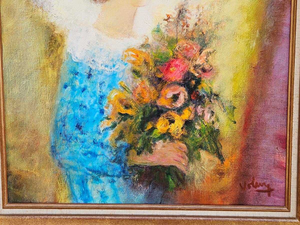 Young Woman With Bouquet 1989 By Jean Volang 1921-2005-photo-3