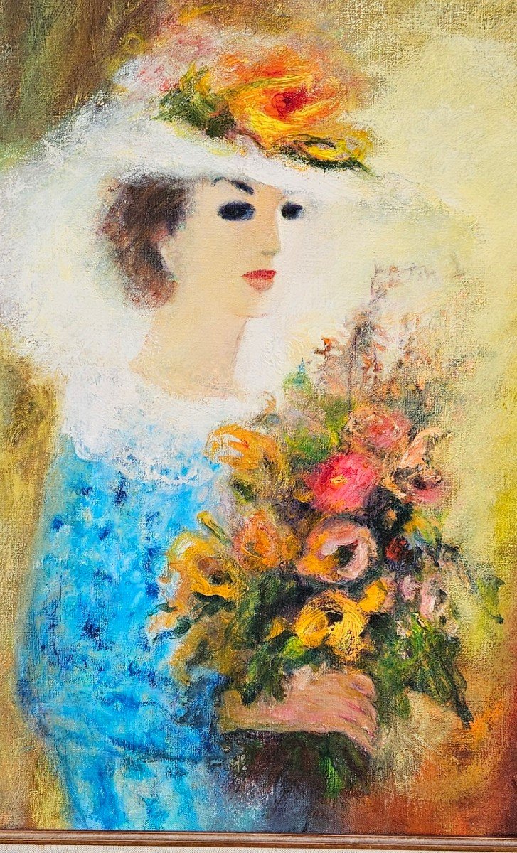 Young Woman With Bouquet 1989 By Jean Volang 1921-2005-photo-4