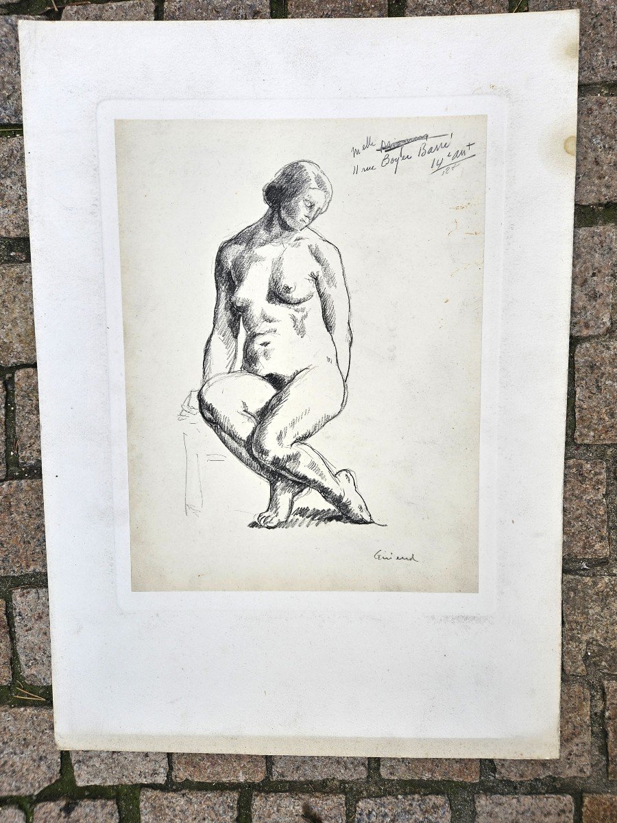 Nude, Drawing By Pierre Girieud 1876-1948-photo-3