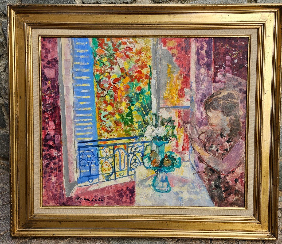 Jeune Fille Au Bouquet Par Emilio Grau Sala 1911-1975