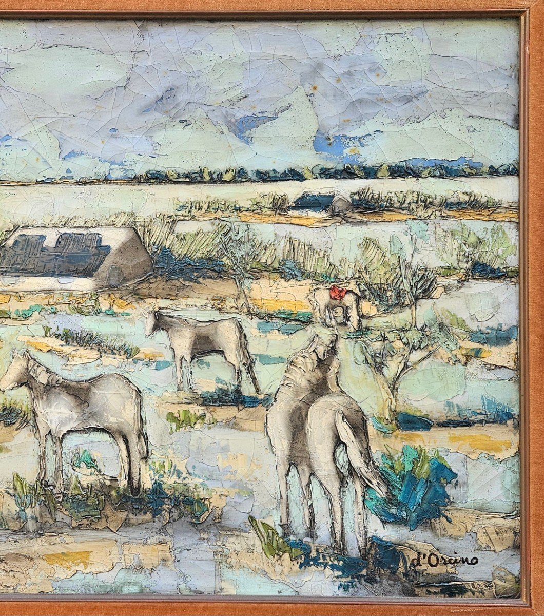 Camargue Horses By Toussaint Ambrogiani d'Orcino 1913-1986-photo-4