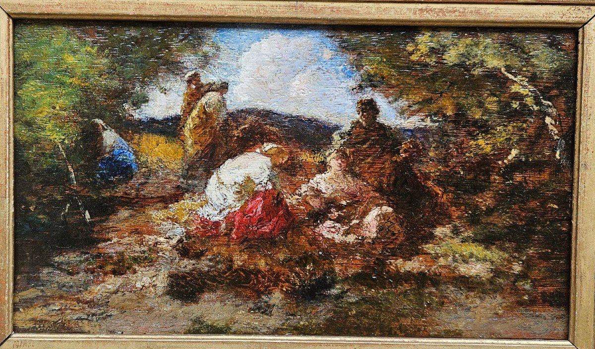 Discussion En Forêt Par Adolphe Monticelli 1824-1886-photo-4