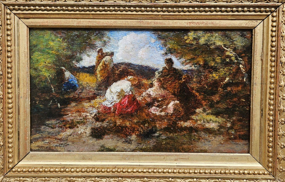 Discussion En Forêt Par Adolphe Monticelli 1824-1886-photo-2