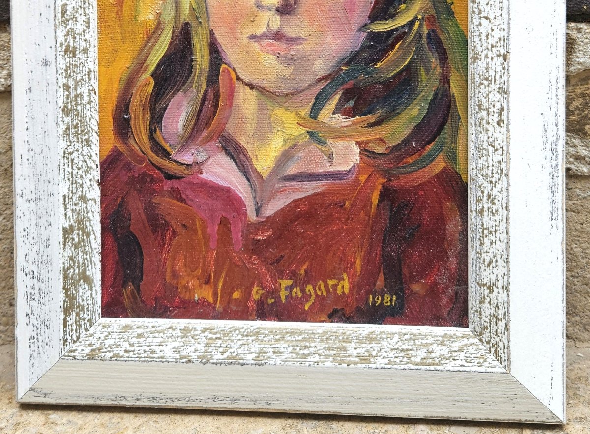 Portrait Of A Young Girl By Gérard Fagard 1938-2021-photo-3