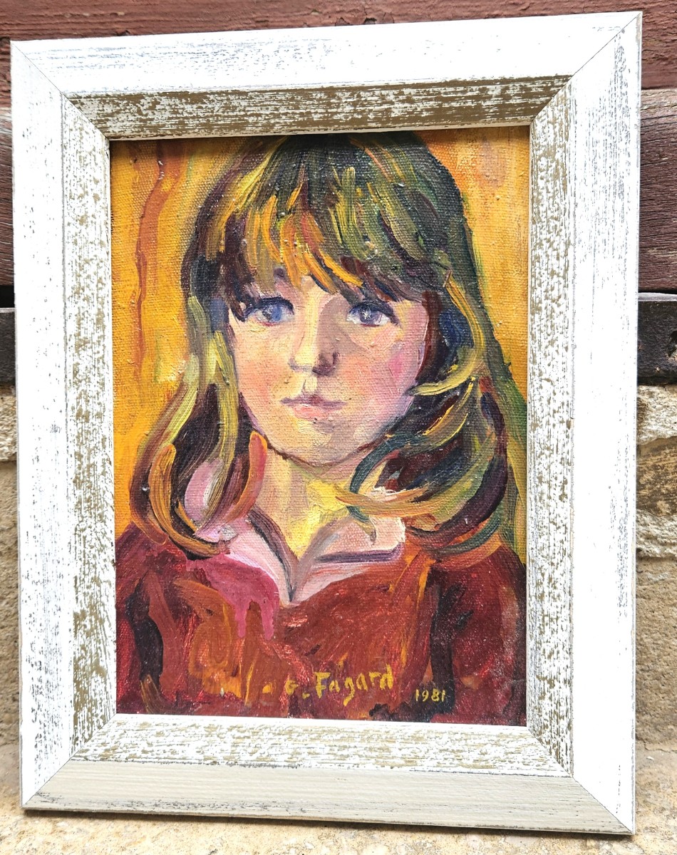 Portrait Of A Young Girl By Gérard Fagard 1938-2021