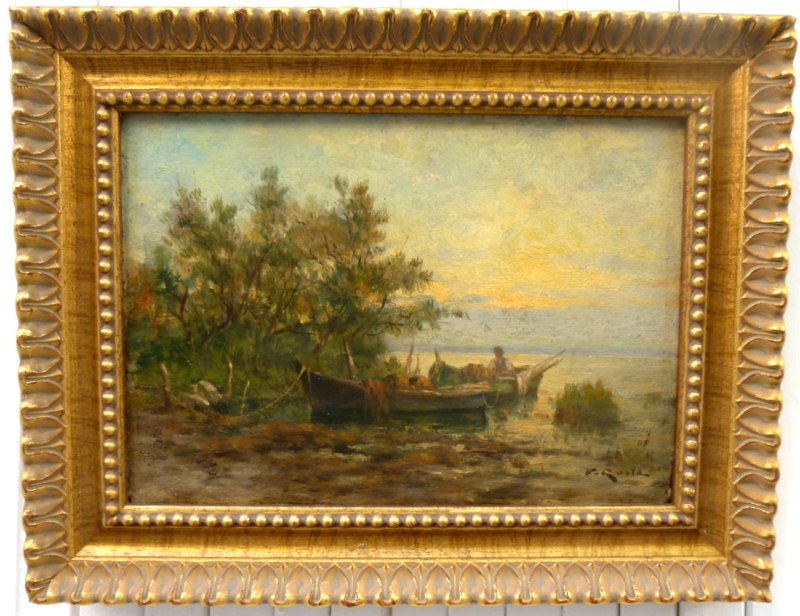 Les Deux Barques Par Victor Coste 1844-1923