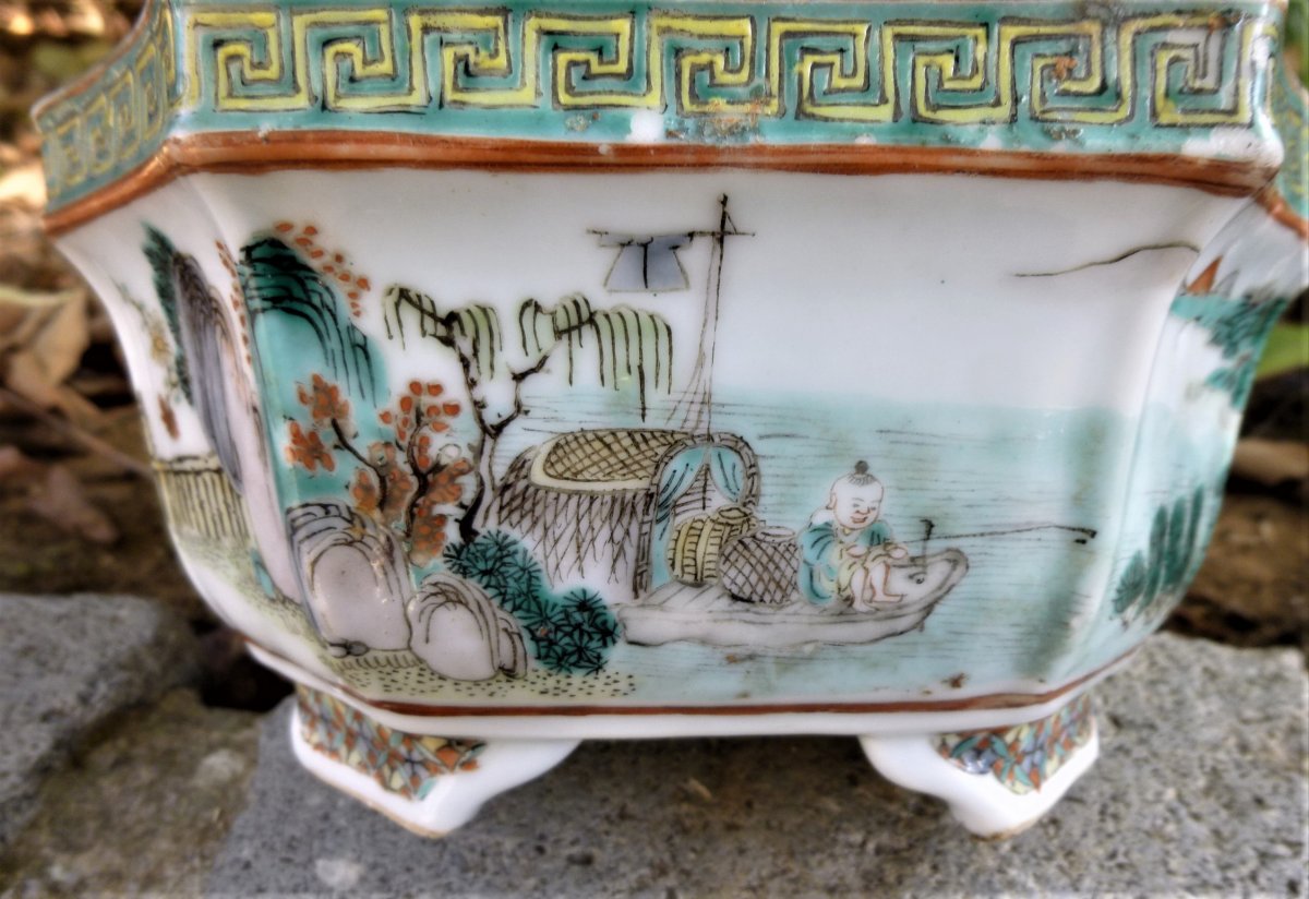 Jardiniere China Porcelain Famille Verte XVIIIth-xixth-photo-8