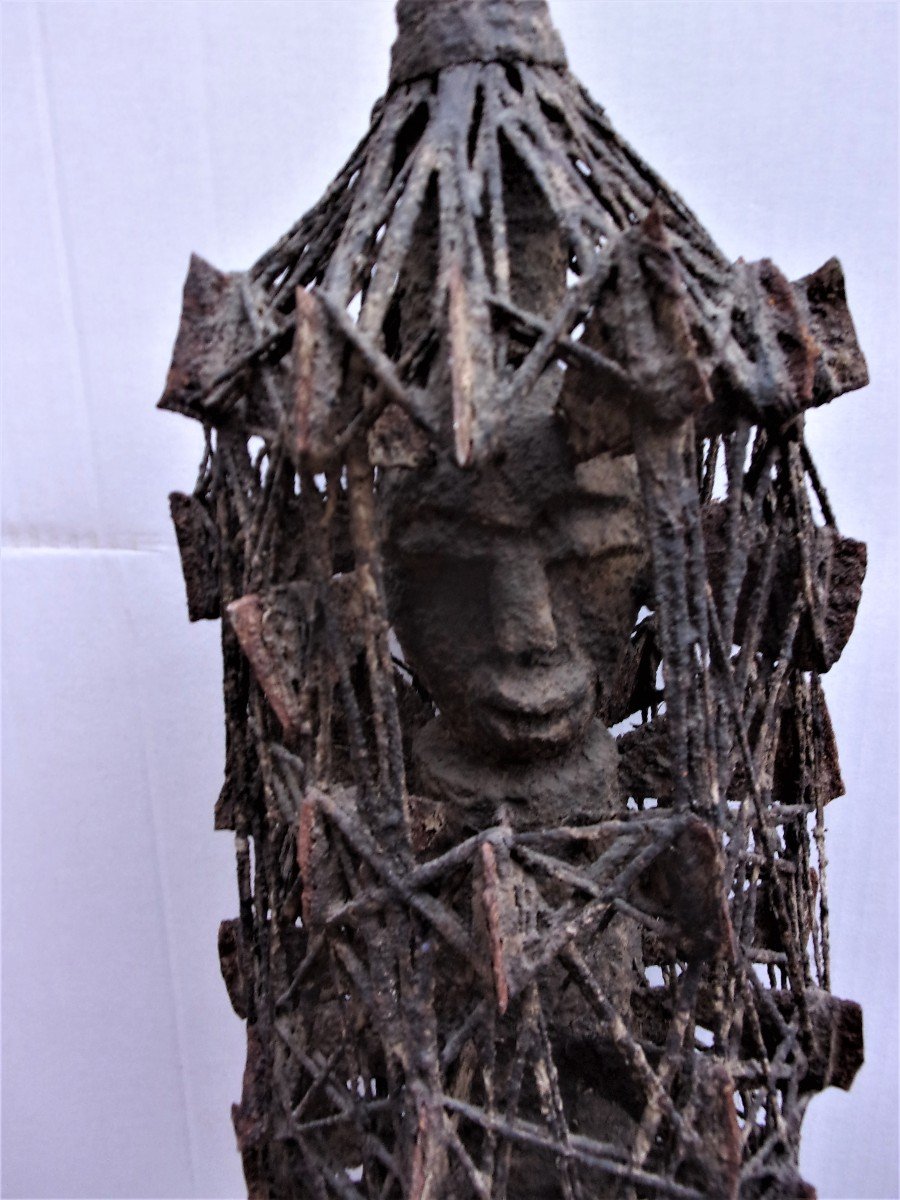 Rarissime Sculpture Ko Diougou Du Burkina Faso Hauteur 71cm à épaisse patine sacrificielle-photo-2