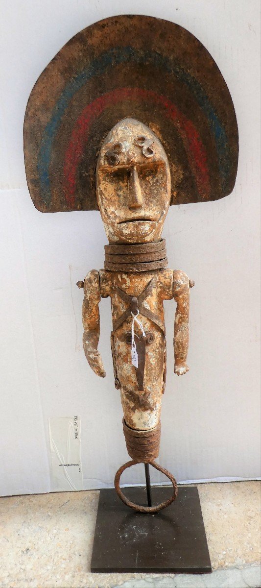 Sculpture Rituelle ancienne Ofo Des Ibo Du Nigeria-photo-1