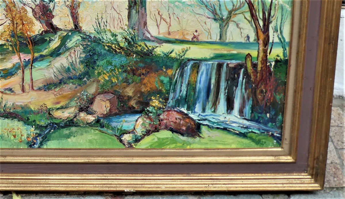 Waterfall At Méounes Les Montrieux By Gabriel Belot 1882-1962-photo-1