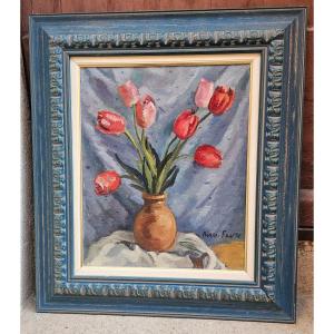 Le Bouquet De Tulipes Par Pierre Favre 1906-1983