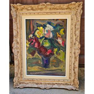 Bouquet De Fleurs Par Antoine Ferrari 1910-1995