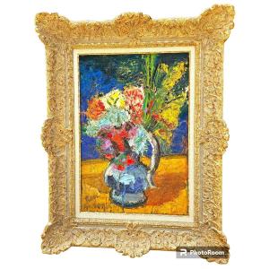 Bouquet Dans Un Vase Par Pierre Ambrogiani 1907-1985