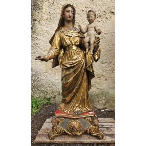 La Vierge Et l'Enfant Jésus, Statue Provençale Du XVIIIème Siècle