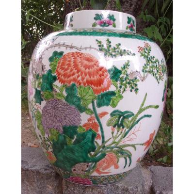 Vase En Porcelaine De Chine Fin XIXème Début XXème étiquette d'Origine Période République