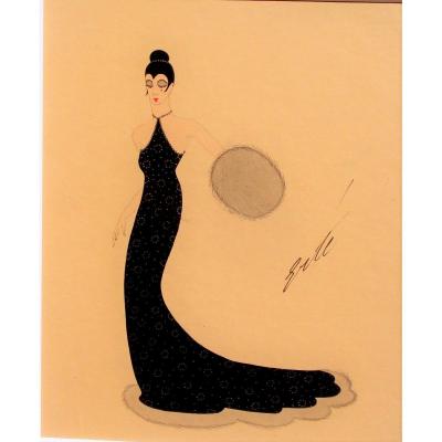 Elegant Around 1925 By Romain De Tirtoff Dit Erté 1892-1990