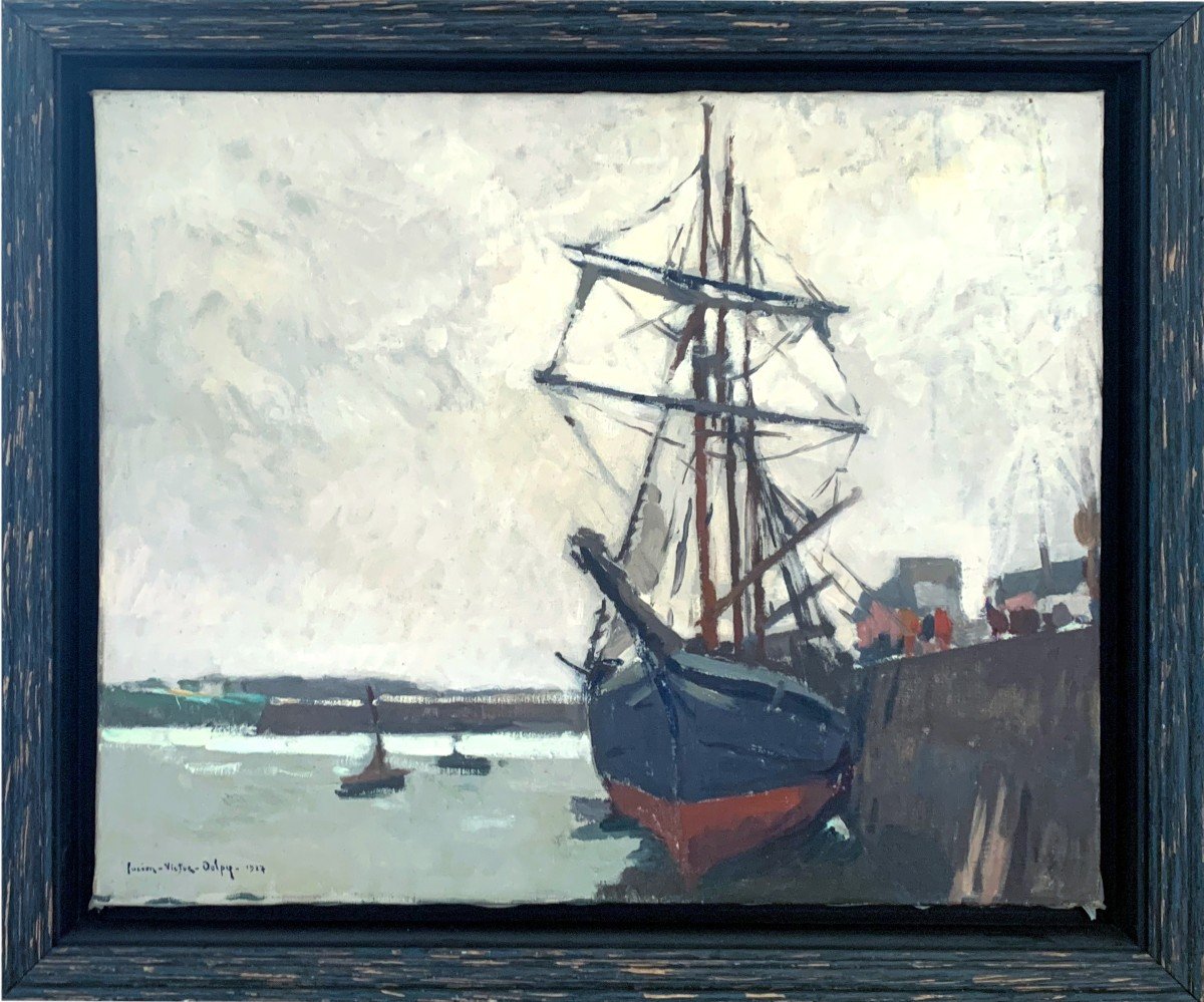 Trois-mâts à Quai Dans Le Bassin De Concarneau, Bretagne Par Lucien-victor Delpy 