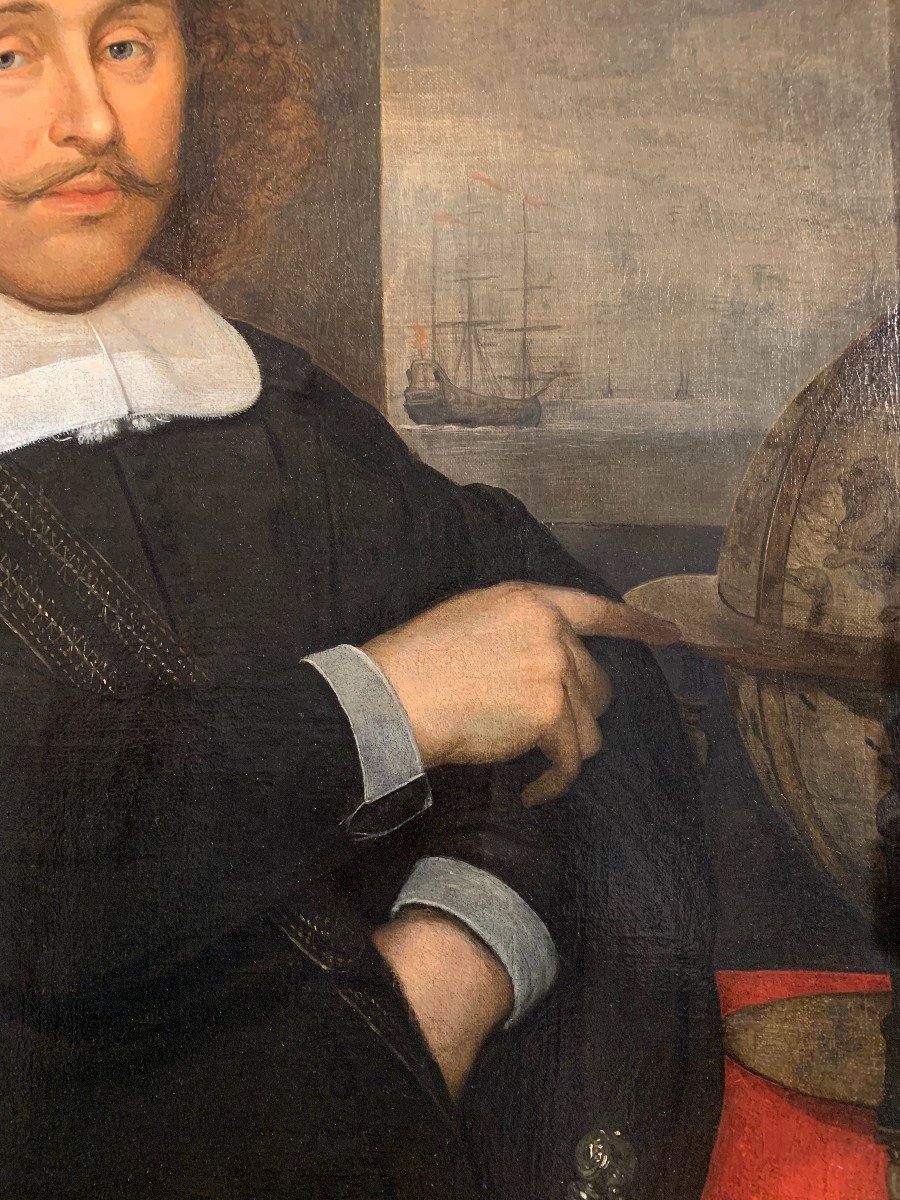 Portrait Of An Admiral, 17th Century Dutch School-photo-2