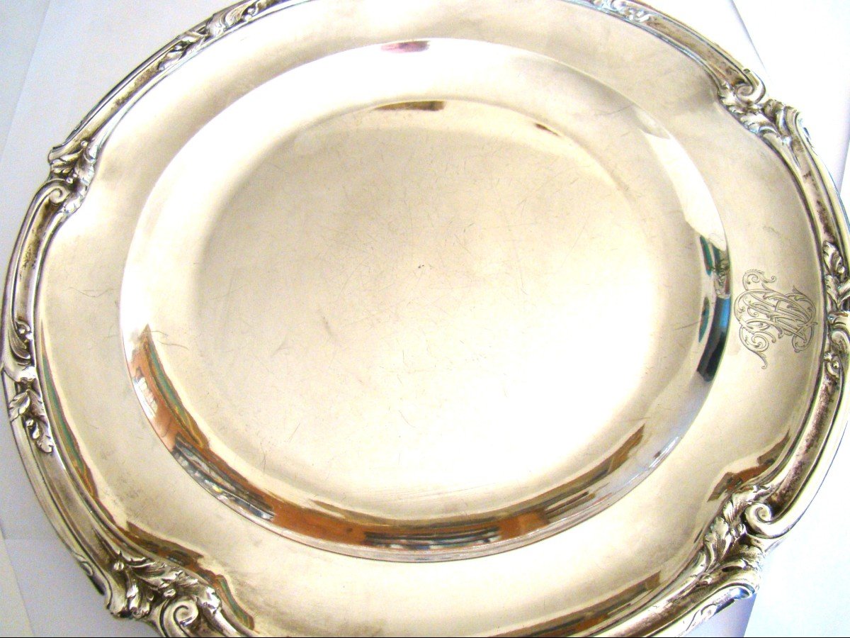 Lapar Successeur De Béguin Paris, Plat Rond En Argent Massif, Diamètre 30 Cm, Poids 850 G-photo-2