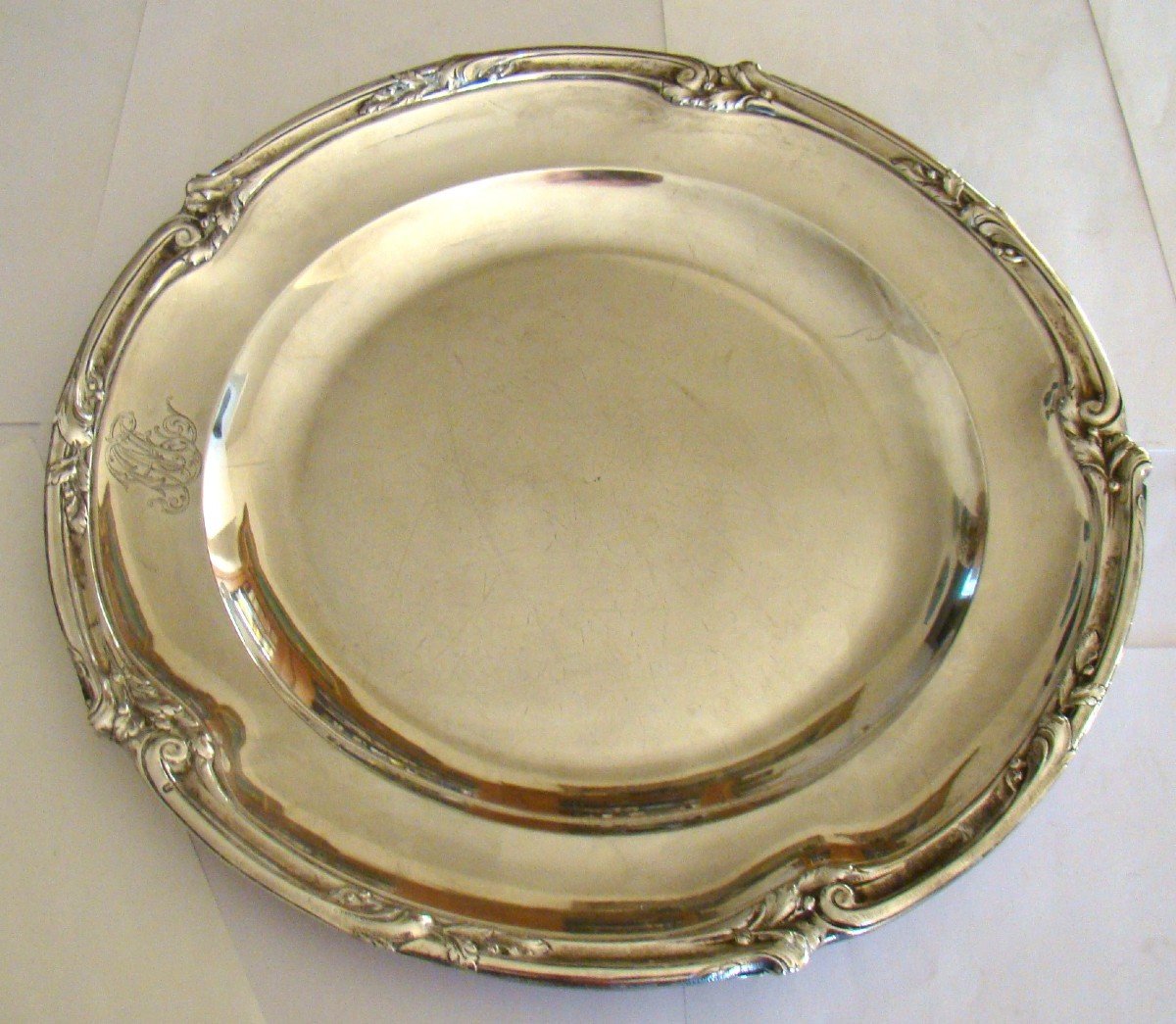 Lapar Successeur De Béguin Paris, Plat Rond En Argent Massif, Diamètre 30 Cm, Poids 850 G-photo-6