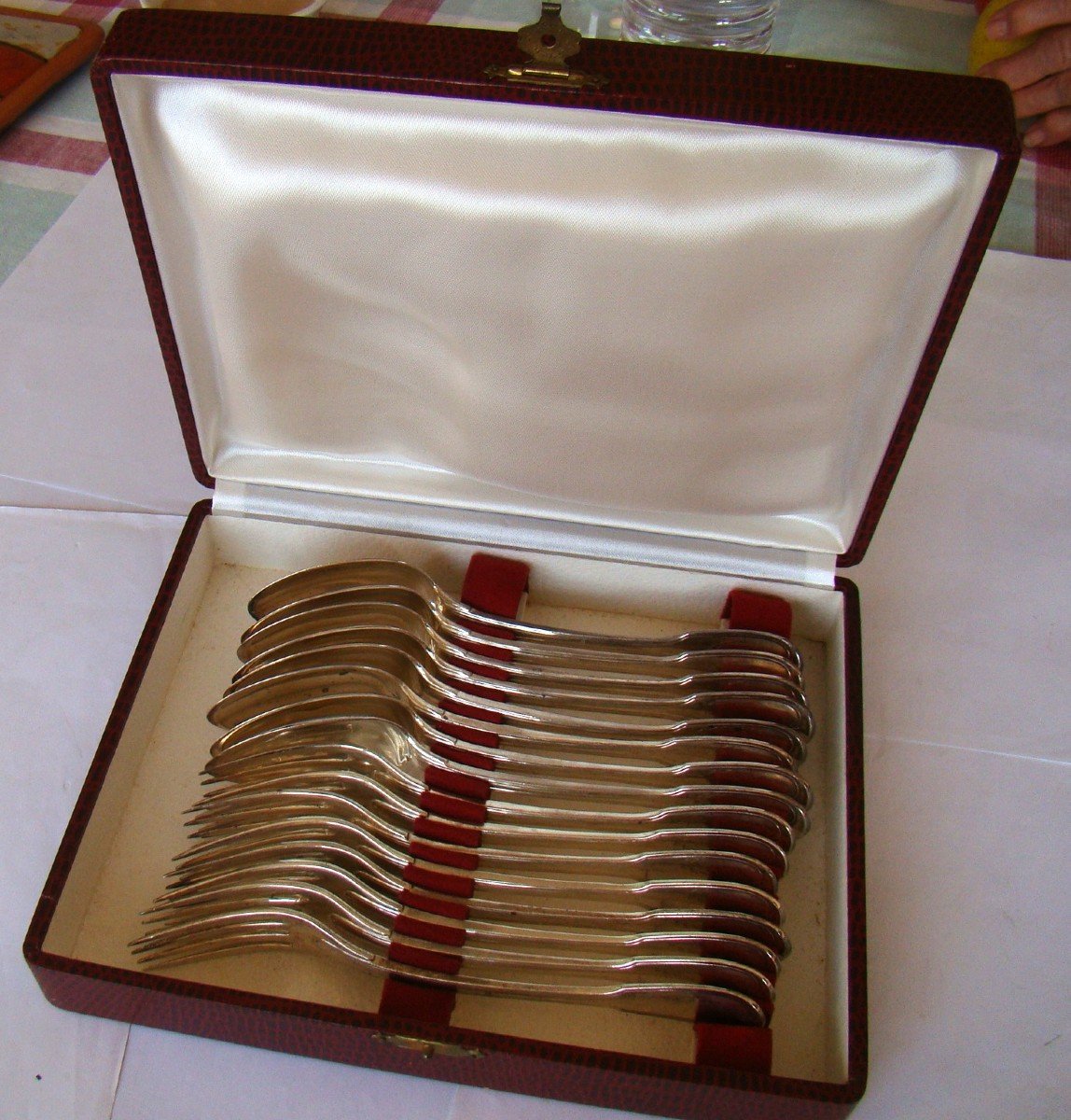 In Solid Silver, Empire Period, 8 Dessert Forks And Spoons-photo-3