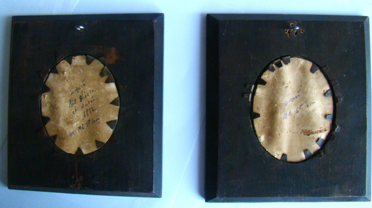 Pair Of Oval Miniatures, High Quality, First Half Of The 19th Century-photo-4