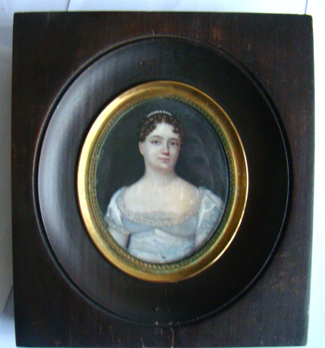 Pair Of Oval Miniatures, High Quality, First Half Of The 19th Century-photo-2