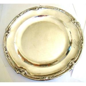 Lapar Successor Of Béguin Paris, Round Dish In Solid Silver, Diameter 30 Cm, Weight 850 G