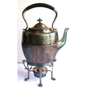 Solid Silver, Teapot With Warmer, English Work, Total Weight 1250 G