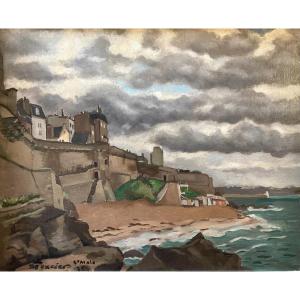 Jean Texcier 1888-1957  Saint-malo Les Remparts 1936