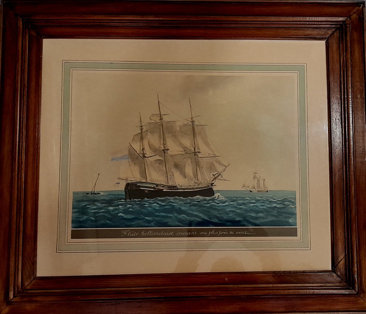 Marine Watercolor. Jean Jérôme Baugean.